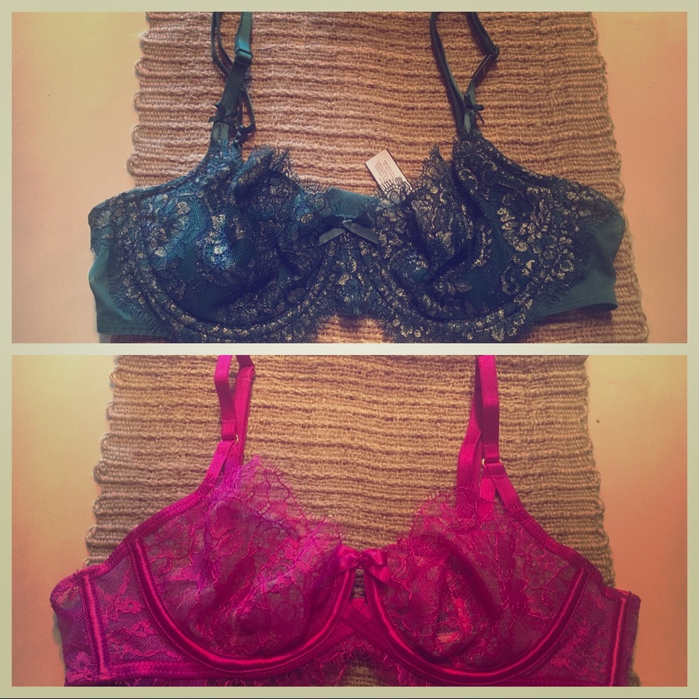 2 Victoria’s Secret bras unlined Demi push up lacy
